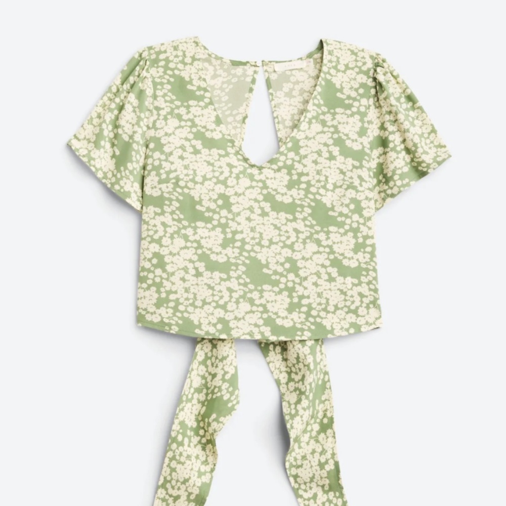 Lush Green Brie Tie Back Crop Top